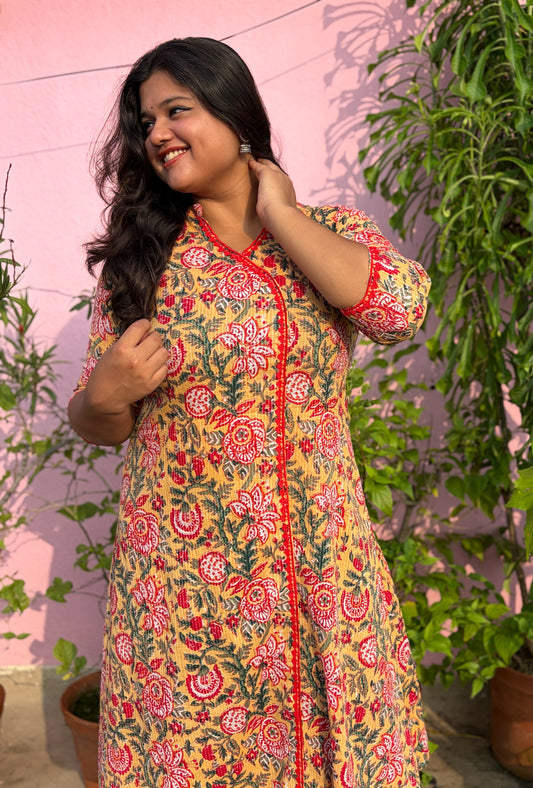 Shiuli— Peach Long Kurti