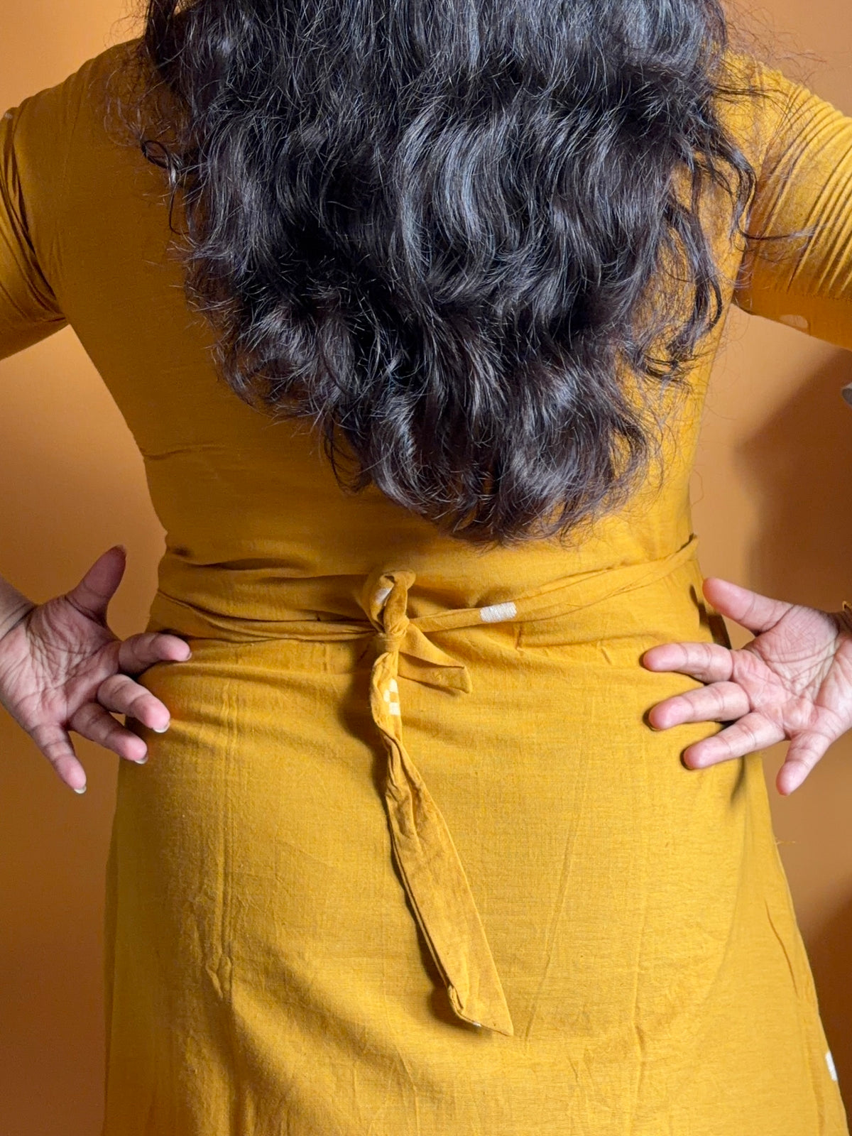 Jamdani Dress- Mustard Yellow