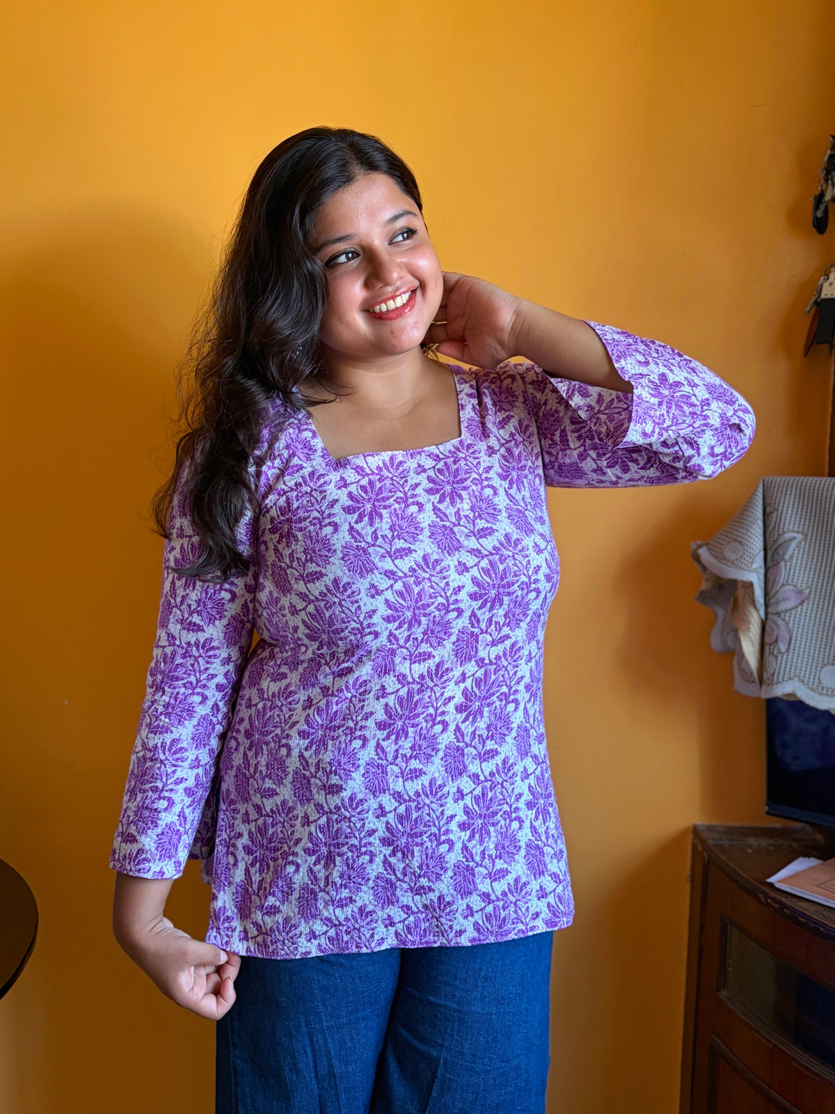Lavanya- Purple corset short Kurti