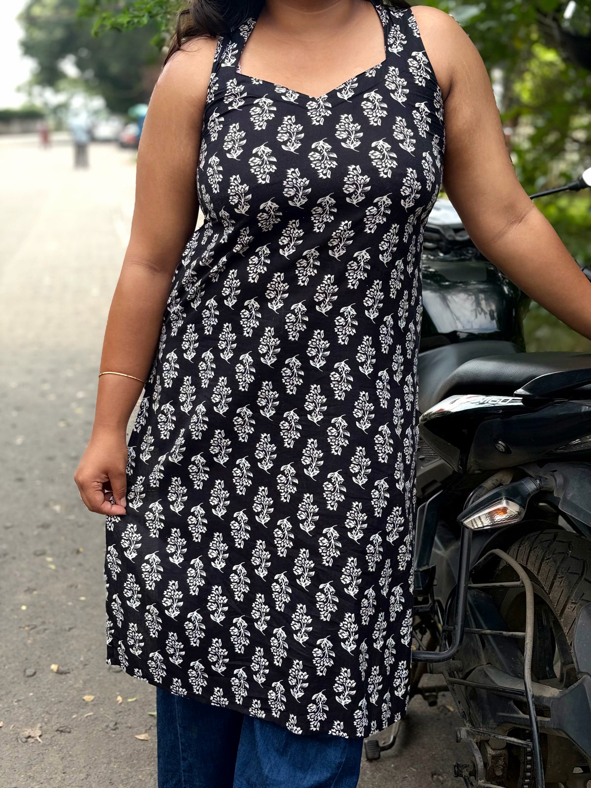 Mohini- Black Cotton Kurti