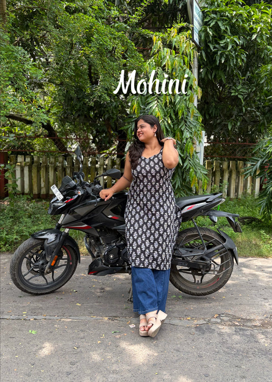 Mohini- Black Cotton Kurti