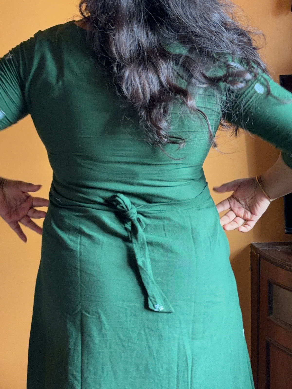 Jamdani Dress -Moss Green