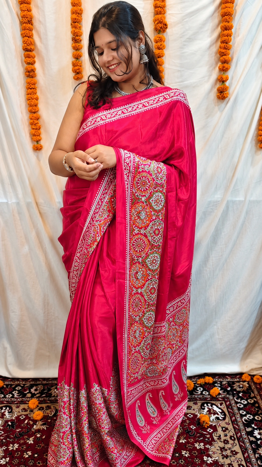 Gulabi Ajrakh- Fuschia PInk