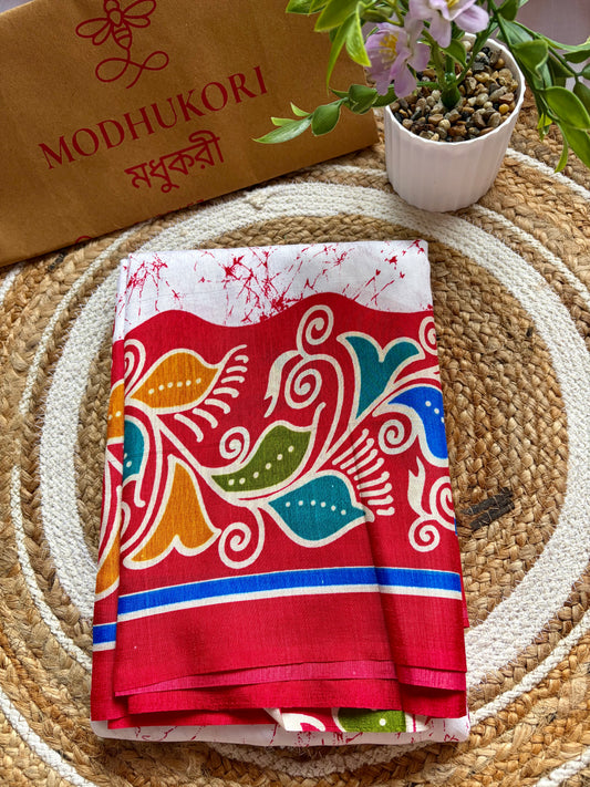 Alpona Kotha- White and Red