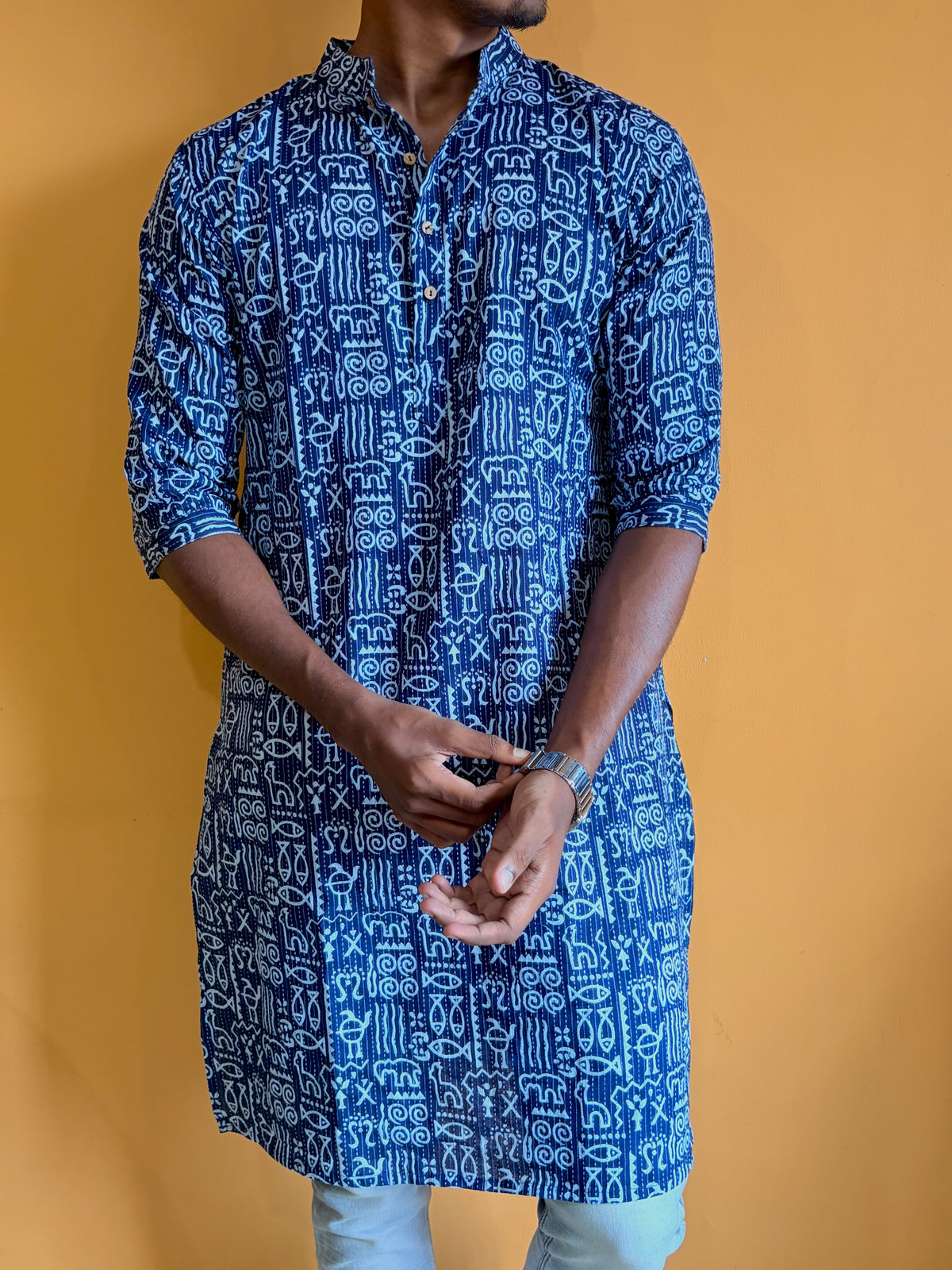 Indigo Cotton Kurta