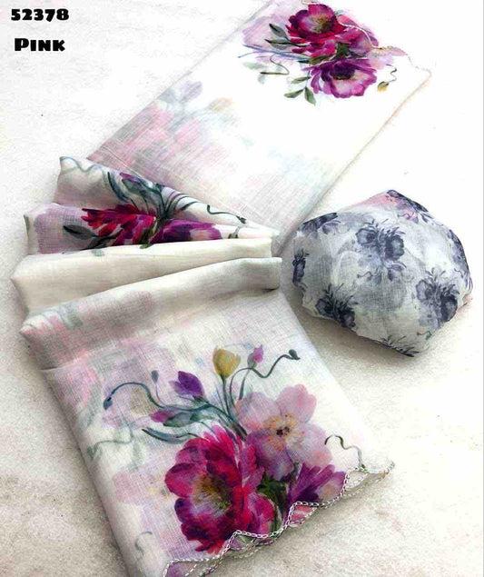 Gulbahar Lily- Linen Saree